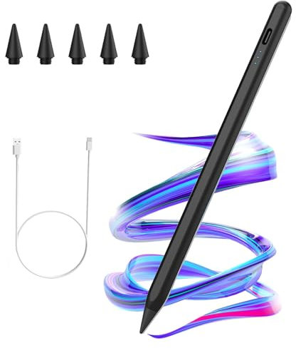 Lápiz para Pantalla Táctil,Lápiz para iPad 2018-2023, Lápiz Stylus de Rechazo de Palma Lápiz,Compatible con iPad 6/7/8/9/10,iPad Pro 11 y 12,9 Pulgadas,iPad Mini 6/5ª generación,iPad Air 5/4/3-ferroso