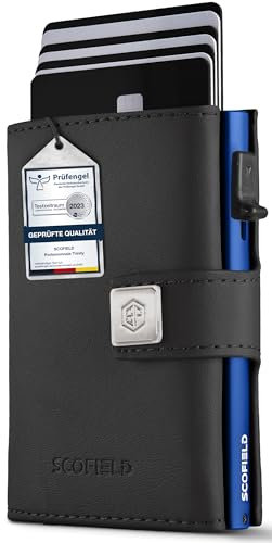 SF SCOFIELD Trinity Premium Slim Wallet mit Münzfach I Wallets for Men I Kartenetui mit Münzfach 10 – 12 Karten I Kreditkartenetui I RFID Schutz I Karten Portemonnaie I Smart Wallet I Geldbörse