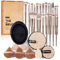 Pinselset Makeup, MAANGE 30 Stück Make up Pinsel Set für Foundation Puder Concealers Rouge und Lidschatten, Champagne Schminkpinsel Set, Enthält 5 Produkte