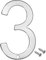 M METERXITY 1-Pack House Number, 3 Inch 304 Stainless Steel Mailbox Number Door Number Signage for Garden/Hotel/Mailbox/Address/Sign, House Number for Outside [Number 3, Silver]