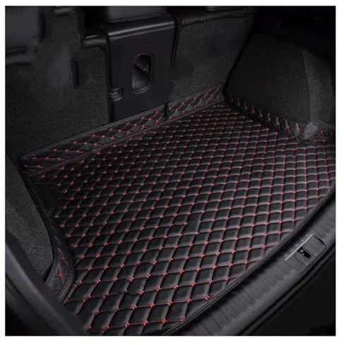 SNMRX Auto Leder Kofferraummatte für VW Tiguan Allspace II (5-zits) 2016-2024, Wasserdicht Kofferraumwanne Schutzmatte Antirutsch Kofferraum Schutz Interieur Zubehör,A