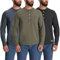 WJL WHISPERING JONES LONDON Mens Thermal T-Shirt Pack of 3 Long Sleeve Grandad Neck Waffle Knit Warm 3 Button Winter Essential Top, Mix, XL