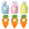 Xbessc 6 Stück Ostertüten zum Befüllen Oster Tüten mit Hangtag und Goldfaden Kaninchen Karotte Osterbeutel aus Samt Oster Geschenktüten für Geschenkverpackung Ostern Deko Ostereier zum Befüllen