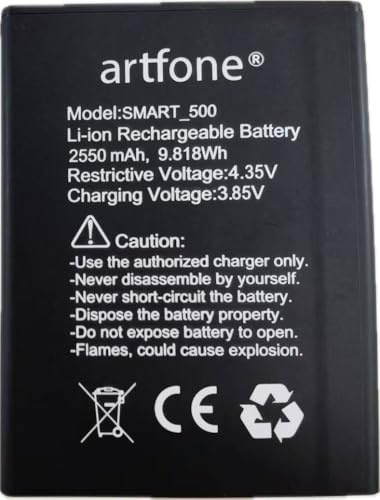 Artfone 2550mAh Hochkapazitäts-Li-Ion-Akku für das SMART_500 Senioren-Smartphone | Langlebiger, einfach zu installierender und sicherer Ersatzakku mit verbesserter Leistung und Haltbarkeit