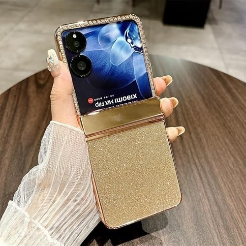Cassa protettiva Custodia compatibile con Xiaomi Mix Flip con cerniera protettiva, custodia ultra sottile e leggera, copertura completa compatibile con Xiaomi Mix Flip .Smartphone slim cover shell(Gol