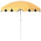 Genérico Sombrilla de playa pequeña de lunares amarillos, 155×170cm Parasol exterior ligera y portátil con encaje, resistente a los rayos UV y al agua con altura ajustable