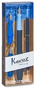 Kaweco Perkeo Calligraphy Set Kunststoff Blau, Strichstärken: 1,1mm, 1,5mm, 1,9mm, Größe: 15,5cm, 10002092