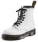 Dr. Martens 8 Eye Boot, Anfibi Unisex-Adulto, White Smooth, 38 EU