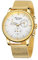 BOLYTE Herren-Armbanduhr Automatisch Mechanisch Analog, Seagull-Uhrwerk Automatische Datumsanzeige Gangreserve-Anzeige Edelstahlband Business-Armbanduhr, Goldweiß