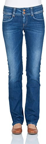 Pepe Jeans Damen Jeans Gen - Regular Fit - Blau - Royal Dark W24-W34 Baumwolle Stretch, Größe:28W / 30L, Farbvariante:Royal Dark D45