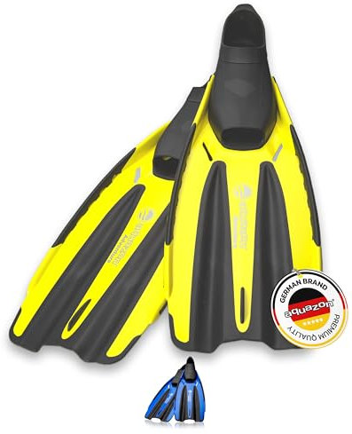 AQUAZON Adventure professionelle Flossen, Schnorchelflossen, Taucherflossen, Schwimmflossen für Erwachsene, Farbe:Yellow, Größe:40/41