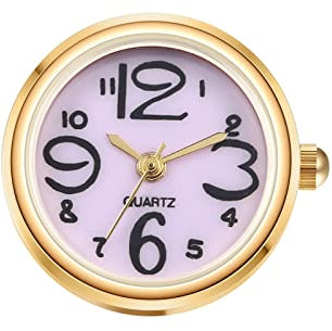 JewelryWe Ringuhr Fingeruhr Damen Ultradünn Rund Analog Quarz Ring Uhr Verstellbar Fingerringuhr Uhrenring Gold Pink