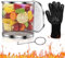 Cestello Barbecue Cestello Verdure BBQ Cestino da Barbecue in Acciaio Inox Griglia Cestello per Barbecue Cestello per Griglia Cestello Rotante Ovale con 1 Guanto, per Picnic All'aperto