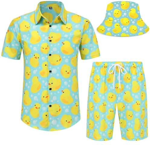 Spanoous Herren Cpl-hawaiian Shirt Sets Lässig (3er Pack)