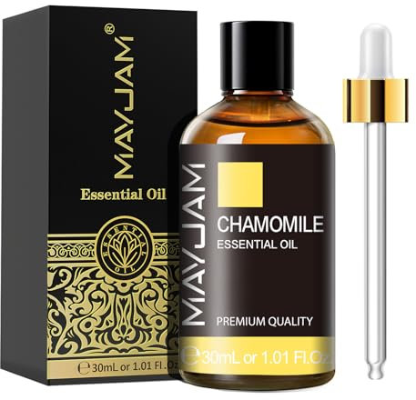 MAYJAM Olio Essenziale Di Camomilla 30ml, Olio Di Camomilla Per Diffusori, Umidificatori, Fai Da Te, Casa, Guardaroba