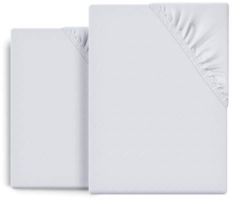 BEAUTEX 2er Set Spannbetttuch Bettlaken Baumwolle, Premium Jersey Stoff 160g/m², Größe und Farbe wählbar (2 Stück 160x200x45 cm, Weiß)