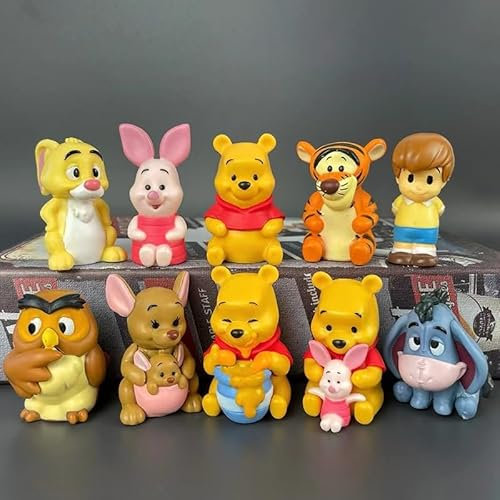 Powmag Kindergeburtstag Tortendeko, Cupcake Toppers Tortenfiguren, 10 Stück Kuchendeko Winnie Figuren für Torte, Märchenhafte Deko Torte für Junge und Mädchen