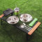 Edelstahl Campingbesteck, 10 Stück Camping Geschirr Set, 1-2 Personen Outdoor Reisebesteck mit Teller, Schüssel, Tasse, Gabel, Löffel und Bestecktasche, für Camping Picknick Wandern (Grün)