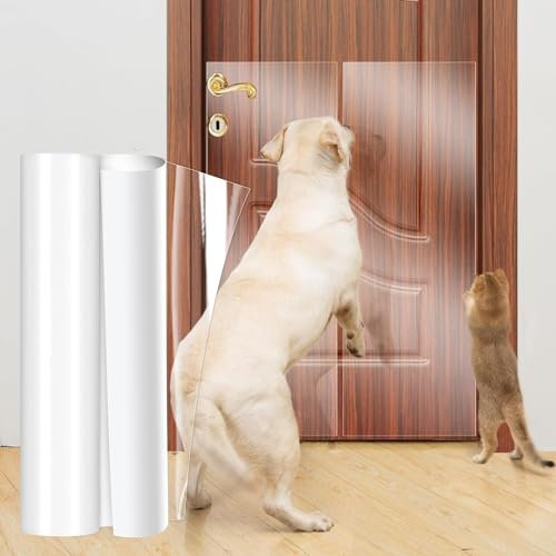 Uross Protezione Antigraffio per Mobili di Gatti, Pellicola 5 m x 20 cm, Protezione Trasparente Autoadesiva per Porte di Cani