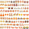 SANNIX 110 Stück/55 Paar Herbst-Charms, Thanksgiving-Charms zur Schmuckherstellung in großen Mengen, Herbst-Thanksgiving-Kürbis, Ahornblatt, Truthahn, Emaille-Charm-Anhänger für DIY-Armbänder, Halsket