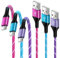 Lot de 3 câbles de charge USB C pour téléphone portable - 1,8 m - Type C - Câble USB A vers USB C - Pour Samsung Galaxy S25 S24 Ultra S23 S22 S21 S20 A16 A15 A35 A54 A55 Z Flip 6, iPhone 16 15 Pro,