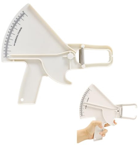 Professional Skinfold Caliper, Accurate Measure Skinfold Caliper, Body Fat Caliper Easy to Read Data, Body Fat Tester for Measuring Body Fat Percentage, Skinfold Tester for Fitness Weight Loss (White)