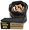 Clearly Rubble Sacks Ultra Heavy Duty, 100 Micron Strong Black Bin Bags for Wheelie Bins, Pack of 100, 80L Bin Liners Bin Bags for Compost, Rubbish and More, Large Recyclable Rubbish Bags