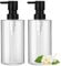 GMISUN Seifenspender, 2 Stück Seifenspender Glas, 350ml Spülmittelspender Mit Wasserfesten Etiketten, Durchsichtig Soap Dispenser Für Küche und Bad, Für Badezimmer, Duschgelspender, Shampoospender