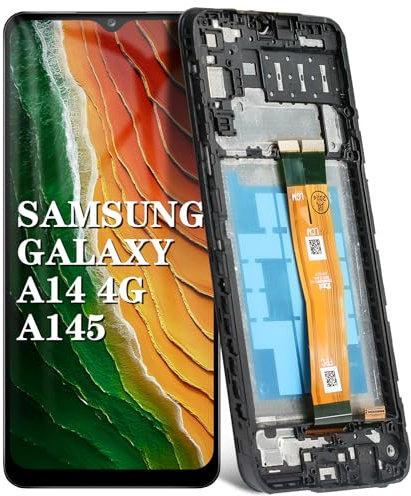 DTD 6,6 Noir+Écran LCD Cadre pour Samsung Galaxy A14 4G SM-A145P SM-A145R LCD Écran Tactile Digitizer Écran Complet LCD Assemblage