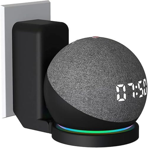 Supporto presa per montaggio a parete per Echo Dot 4/Dot 5/Dot 3,accessori per supporto per altoparlanti salvaspazio per Echo Dot 5/Dot4/Dot3, supporto con gestione dei cavi integrata