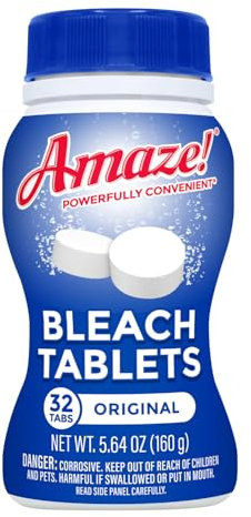 AMAZE Tabletas de lejía ultra concentradas para lavandería y limpieza del hogar. (32 unidades originales)