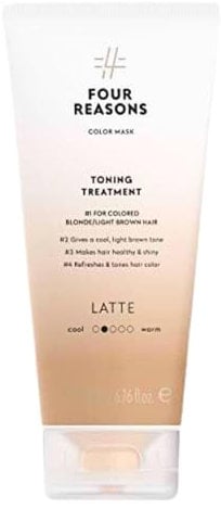 Four Reasons Haartönung Conditioner - Latte - Natürliche Spülung und Intensivtönung für Haare - Semi permanente Haarfarbe in Braun - Intensive & Schonende Farben Tönung