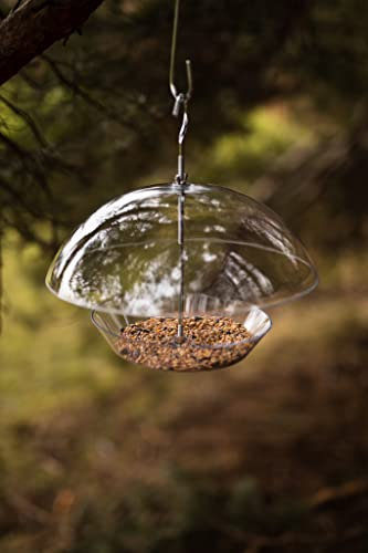 Garden Mile Hanging Seed Bird Dome Feeder Garden Feeding Station for Birds Squirrel Proof Baffle Dome Adjustable Seed Protector Small Bird Outdoor Feeder
