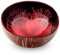 cocovibes Kokosnuss Schale mit Anti-Kipp-Ring – einsetzbar als Dekoschale, Schlüsselschale, Schmuckschale – rot schwarz, 13 cm (RUBY-1)