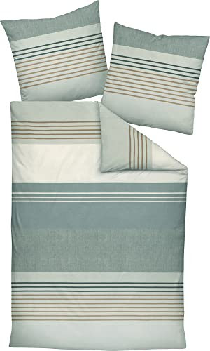 Janine Design Feinbiber Bettwäsche Davos 65110 steinblau 1 Bettbezug 135 x 200 cm + 1 Kissenbezug 80 x 80 cm