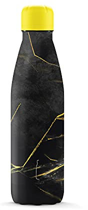 The Steel Bottle - Bouteille isotherme en acier inoxydable, isolation sous vide à double paroi, capacité 500 ml, fermeture hermétique, bouteille d'eau portable (Marble)