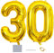 Shikuer Luftballons Zahl 30 Riesen Folienballon Nummer 30 Gold Damen,Luftballons 30. Geburtstagdeko, 40 Zoll Helium Ballons Aufblasbar Zahl 30 Gold für Geburtstag, Hochzeit, Jubiläum XXL