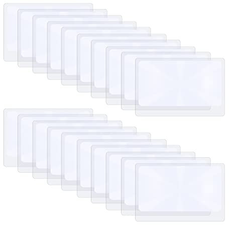 TIESOME 3X Taschenlupe, 20 Stück Fresnel-Linsen Linsen Kreditkarte Lupe Brieftasche Vergrößerungslinsen Schmuck Lupe Lesehilfe Helfer Feuer Starter