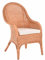 korb.outlet Bequemer Rattansessel mit hoher Rückenlehne Rattan Rattanstuhl Lounge mit Breiten Armlehnen (mit Polster, Terracotta)