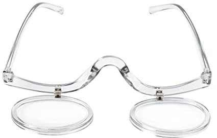 MilyaDE Make-Up Brille Lesebrille Schminkbrille Rotatable Flip Up Drehbare Presbyopie Sehhilfe Lesehilfe mit Stärke, Grau 3,5