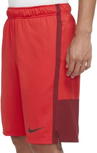 Nike Dri-FIT Herren Trainingsshorts Hybrid 9 Zoll, Rot/Ausflug, einfarbig (Getaway Solids), Klein