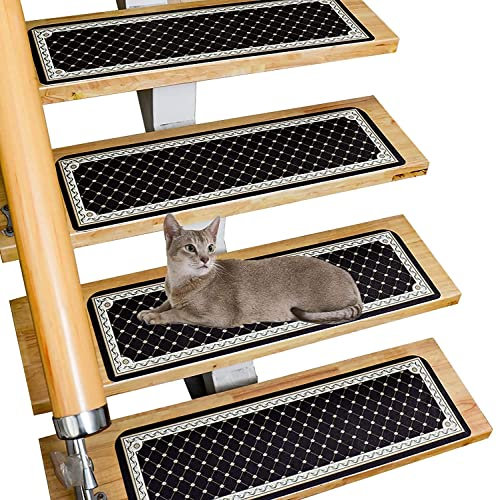 MyrRhe 13-teiliges weiches und bequemes Treppenstufen-Set – Selbstklebende Holz-Stufenmatten für mehr Sicherheit und Stil