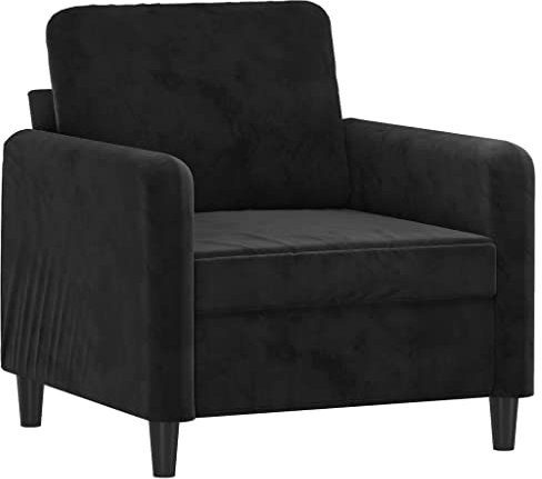 vidaXL Sessel, Sofa Relaxsessel mit gepolstertem Sitz Armlehnen, Fernsehsessel Loungesessel Metallgestell, Polstersessel Ruhesessel für Wohnzimmer, Schwarz Samt