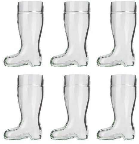 Verre a Biere, Botte bière, Verre à bière en Forme de Botte Lot de 6-1 Litre