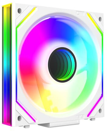 TZMRIT Interstellar-V2 Infinity Mirror ARGB PWM Lüfter 120mm Schwarz, RGB Lüfter 120 mm (White, Reverse-1PC)