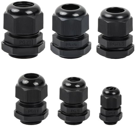 Anseom Passacavo Impermeabile 57pcs Pressacavi Connettori Impermeabile IP68, Connettori Pressacavi con Cavo Flessibile Regolabile, Pressacavi Elettrici con Guarnizioni Controdado PG7/9/11/13,5/16/19