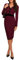 GRACE KARIN Women Casual V Neck Jumper Dress Bodycon Knitted Dress Button Winter Midi Dress Dark Red L