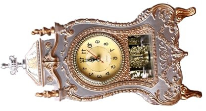 ULDIGI 1stk Tischuhr Im Europäischen Stil Digitale Tischuhr Dekorative Regaluhren Vintage Uhr Wecker Digital Archaisches Uhrendekor Barocke Uhr Mini Standuhr Dekorative Standuhr Weiß