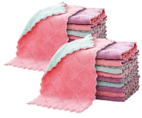 OKUMEYR Geschirrtücher Reinigungstücher 20 Stück Küchenwaschlappen Wiederverwendbare Wischtücher Multifunktions Für Küche Und Haushalt