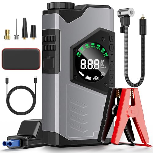 Booster Avviamento auto,3000A 26800mAh Avviatore di Emergenza per Auto/Moto Booster Catteria Auto (7.0L Gas o 5.5L Diesel) 12V Jump Starter BoosterTorcia a LED Ricarica USB